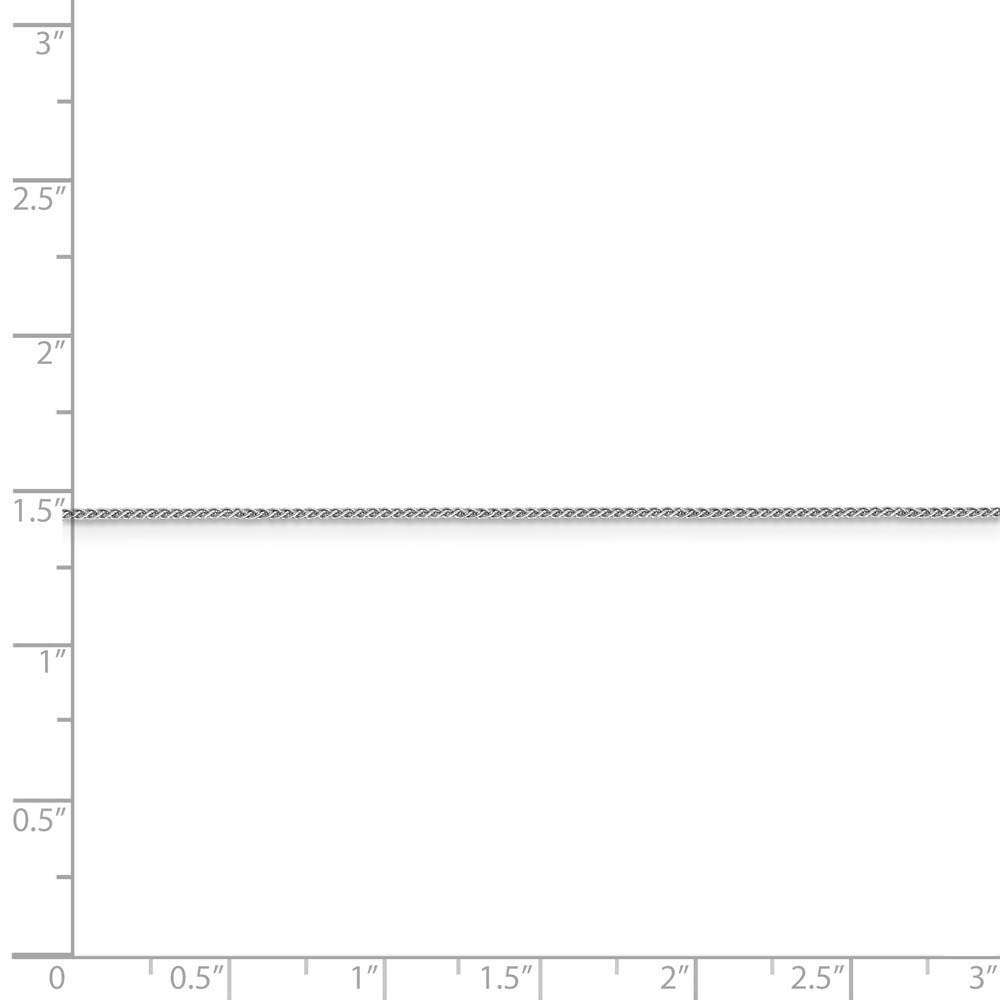 Alternate view of the 0.8mm 14k White Gold, Solid Spiga Chain Bracelet, 6 Inch by The Black Bow Jewelry Co.