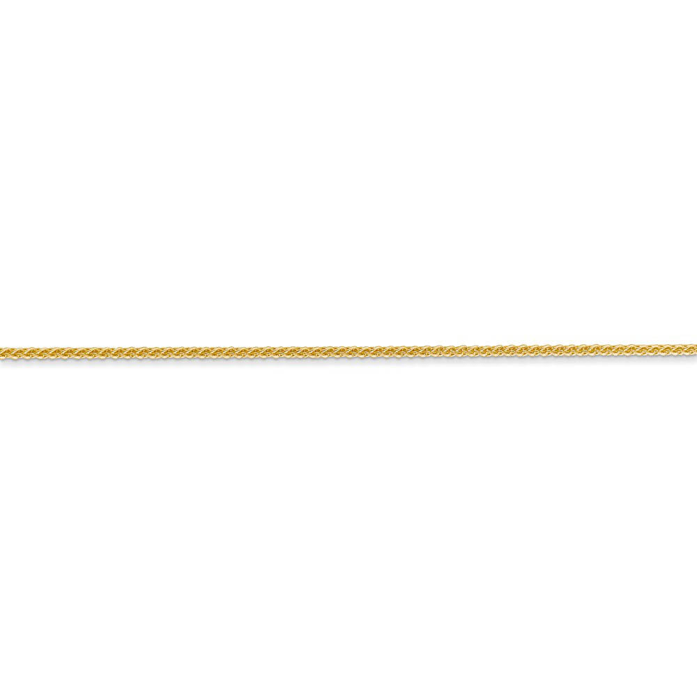 Alternate view of the 1mm, 14k Yellow Gold, Solid Spiga Chain Anklet by The Black Bow Jewelry Co.