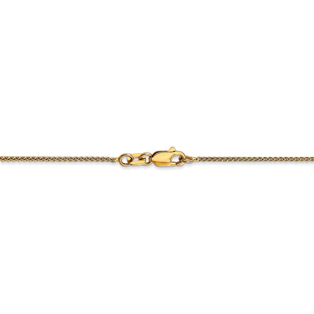 Alternate view of the 1mm, 14k Yellow Gold, Solid Spiga Chain Anklet by The Black Bow Jewelry Co.