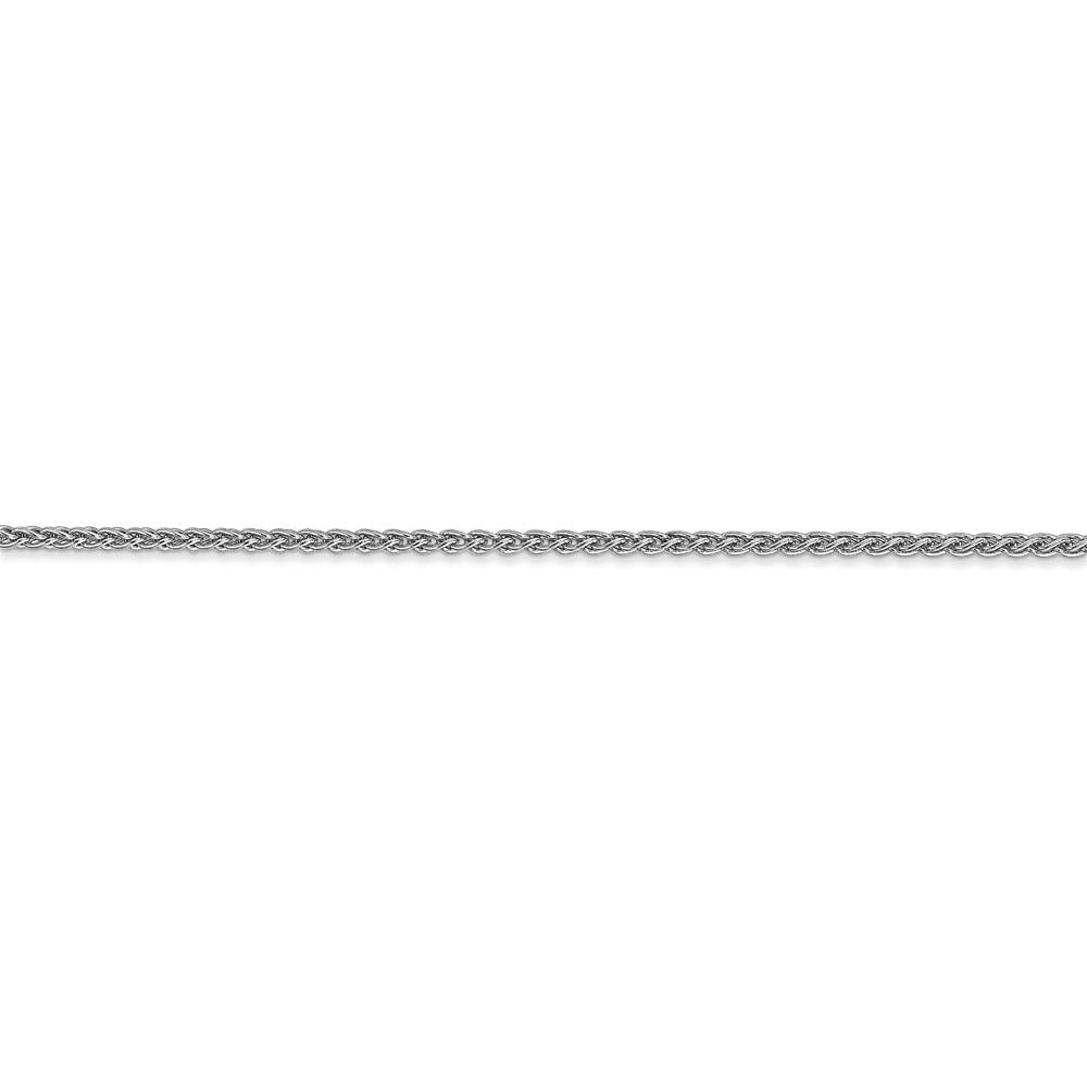 Alternate view of the 1.65mm, 14k White Gold, Solid Spiga Chain Bracelet by The Black Bow Jewelry Co.