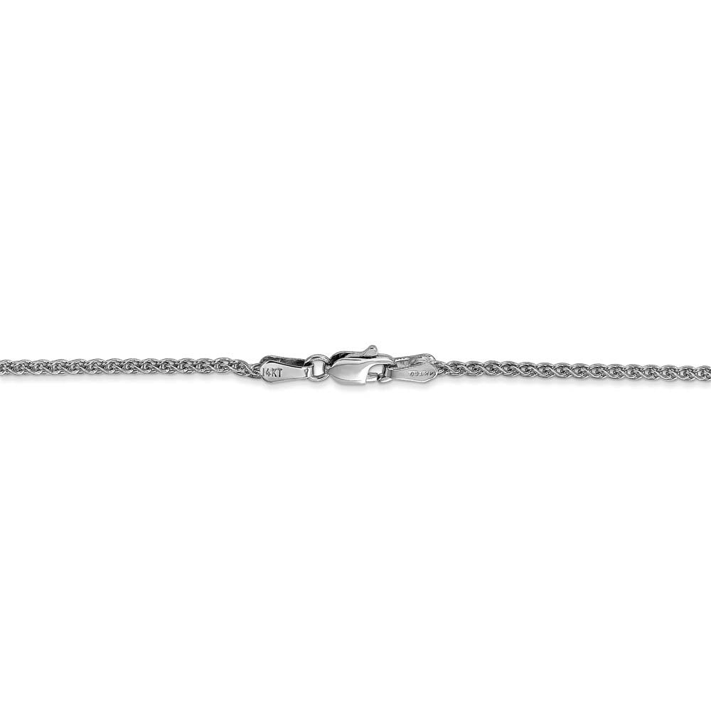Alternate view of the 1.65mm, 14k White Gold, Solid Spiga Chain Anklet by The Black Bow Jewelry Co.