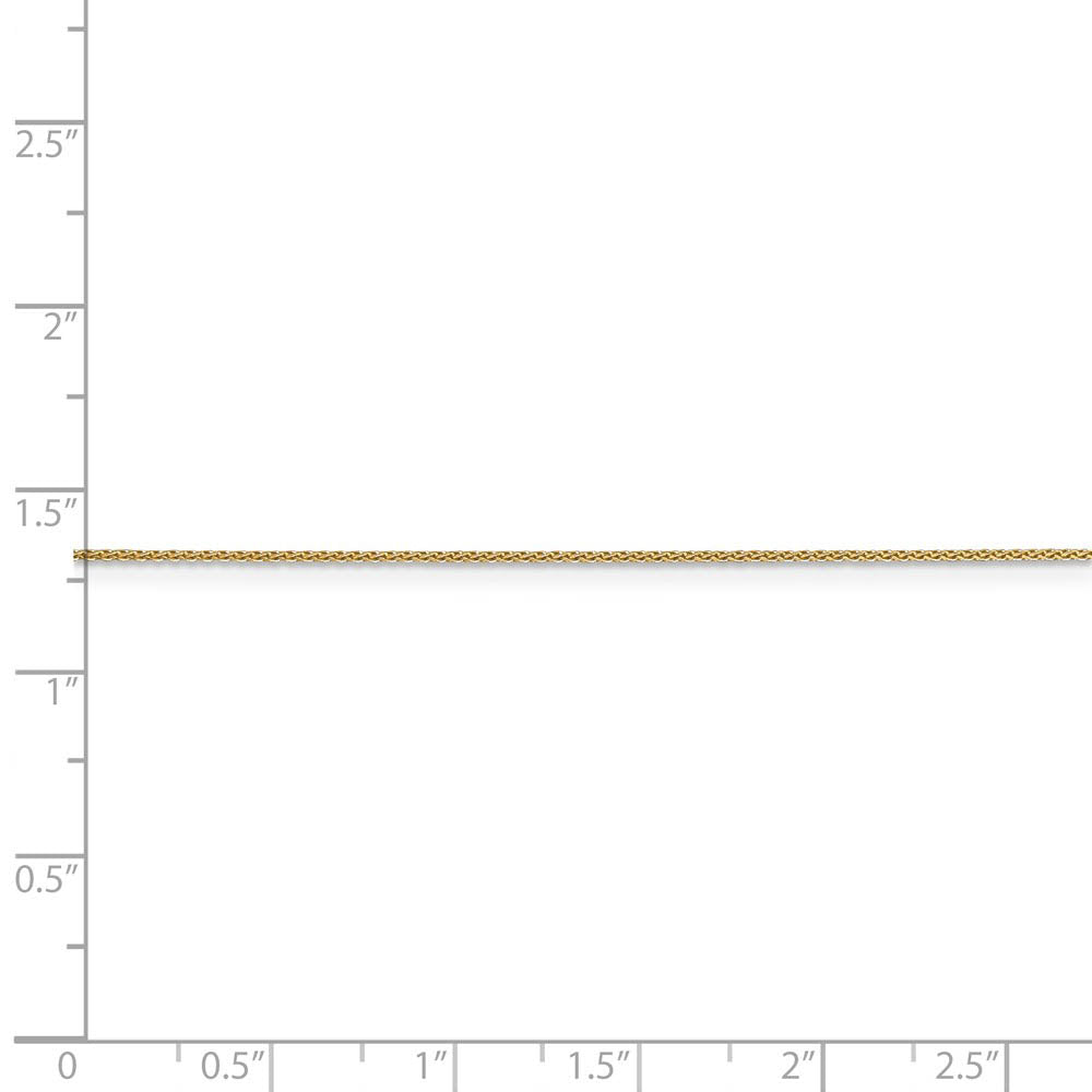 Alternate view of the 0.65mm, 14k Yellow Gold, Diamond Cut Spiga Chain Necklace by The Black Bow Jewelry Co.