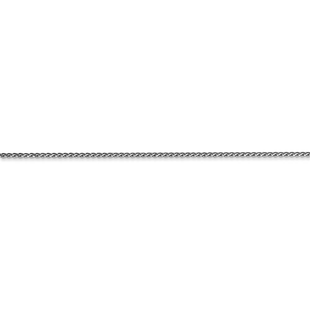 Alternate view of the 1mm, 14k White Gold, Diamond Cut Solid Spiga Chain Bracelet by The Black Bow Jewelry Co.
