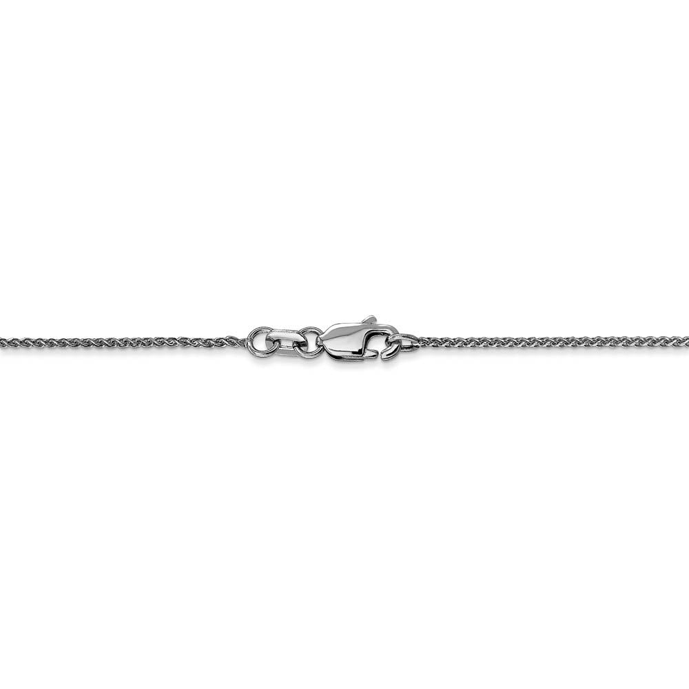 Alternate view of the 1mm, 14k White Gold, Diamond Cut Solid Spiga Chain Bracelet by The Black Bow Jewelry Co.