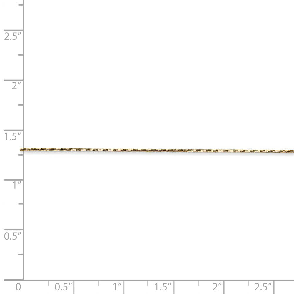 Alternate view of the 0.65mm, 14k Yellow Gold, Round Snake Chain Necklace by The Black Bow Jewelry Co.