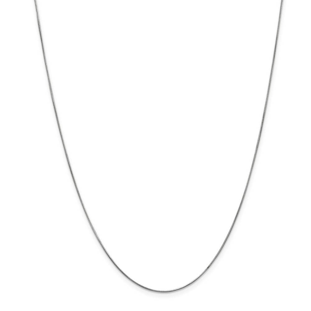 Alternate view of the 0.6mm, 14k White Gold, Round Snake Chain Necklace by The Black Bow Jewelry Co.