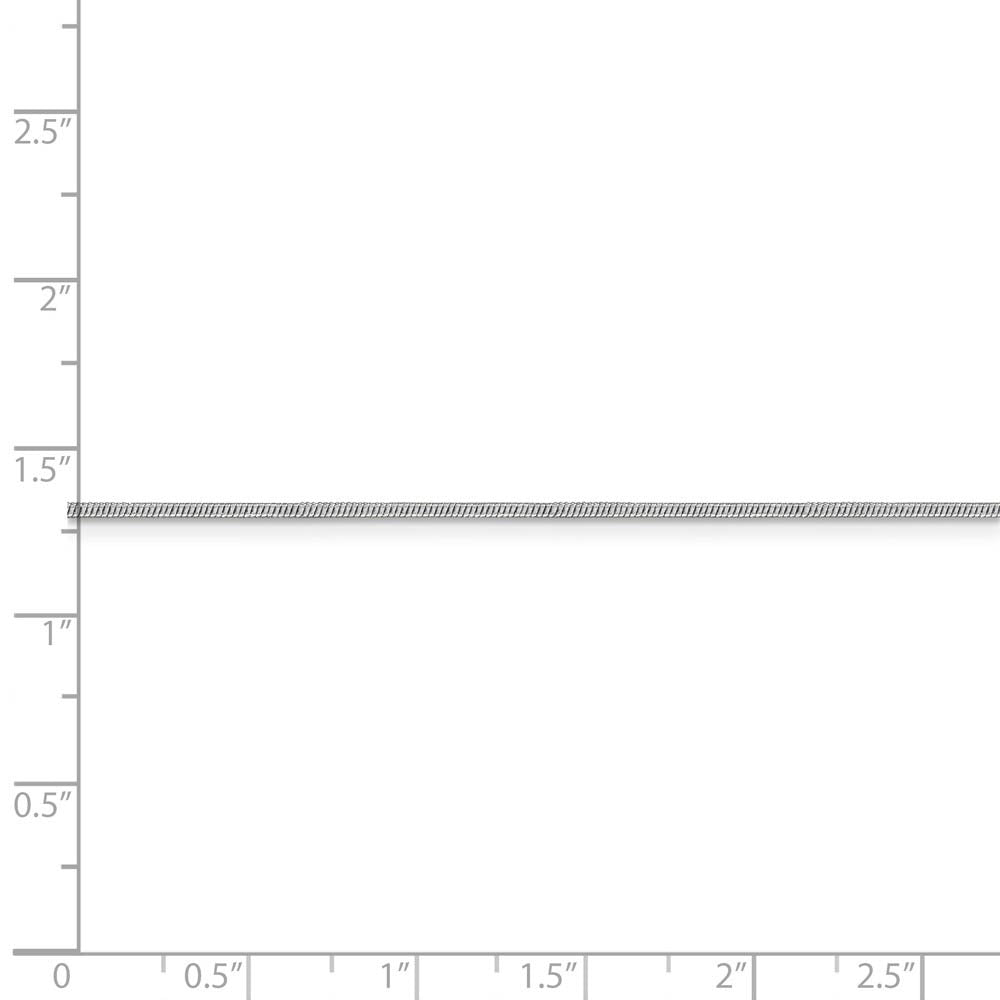 Alternate view of the 1.1mm, 14k White Gold, Round Solid Snake Chain Bracelet, 8 Inch by The Black Bow Jewelry Co.