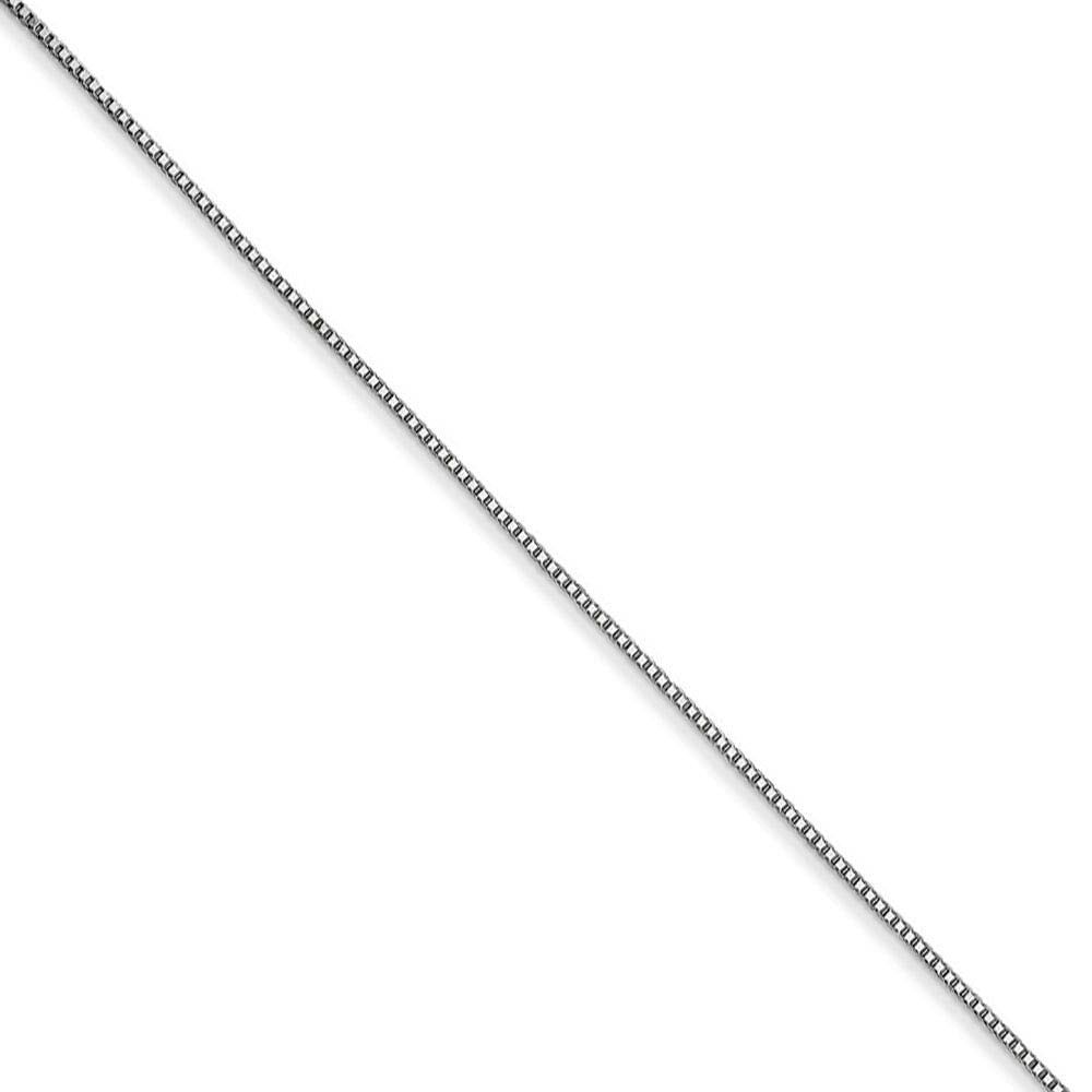 0.5mm, 14k White Gold Solid Box Chain Necklace, Item C8449 by The Black Bow Jewelry Co.