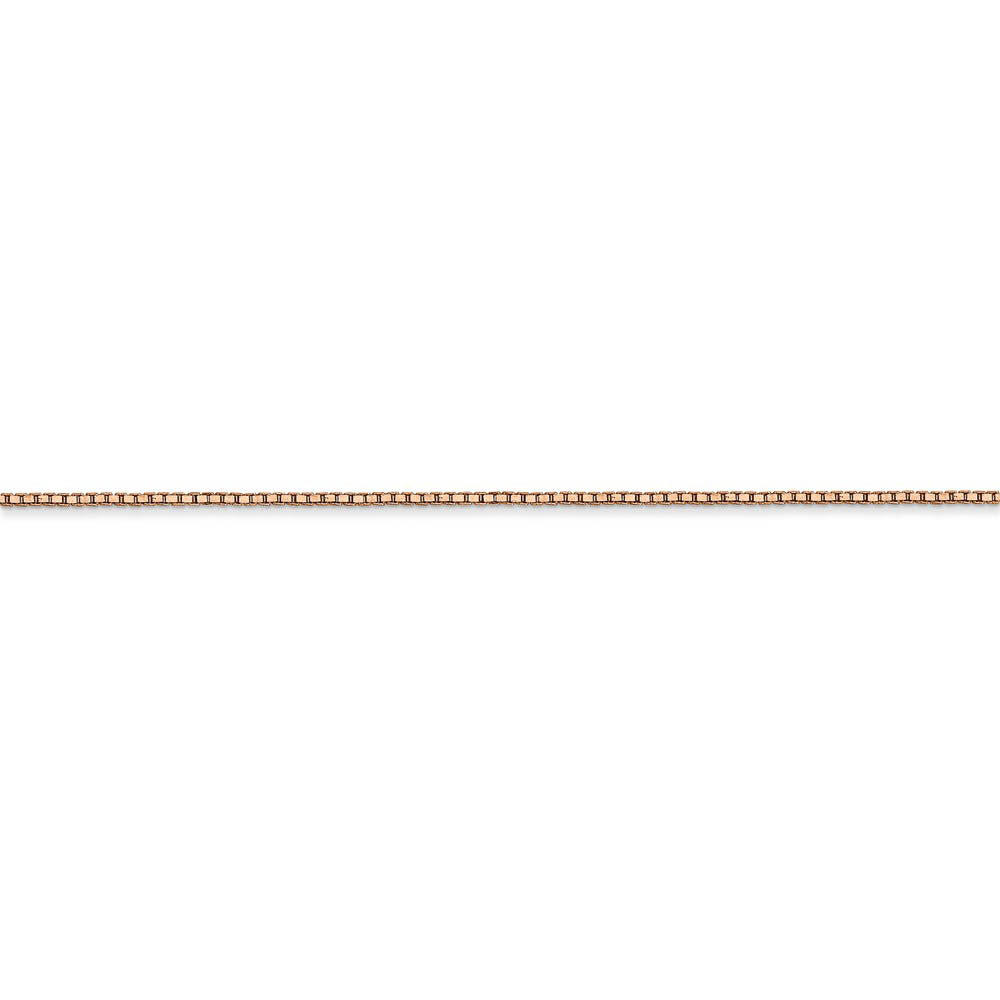 Alternate view of the 0.84mm, 14k Rose Gold, Box Chain Bracelet, 7 Inch by The Black Bow Jewelry Co.