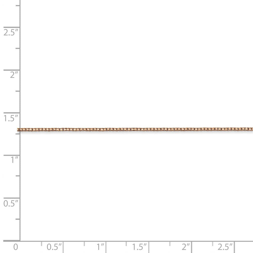 Alternate view of the 0.84mm, 14k Rose Gold, Box Chain Bracelet, 7 Inch by The Black Bow Jewelry Co.