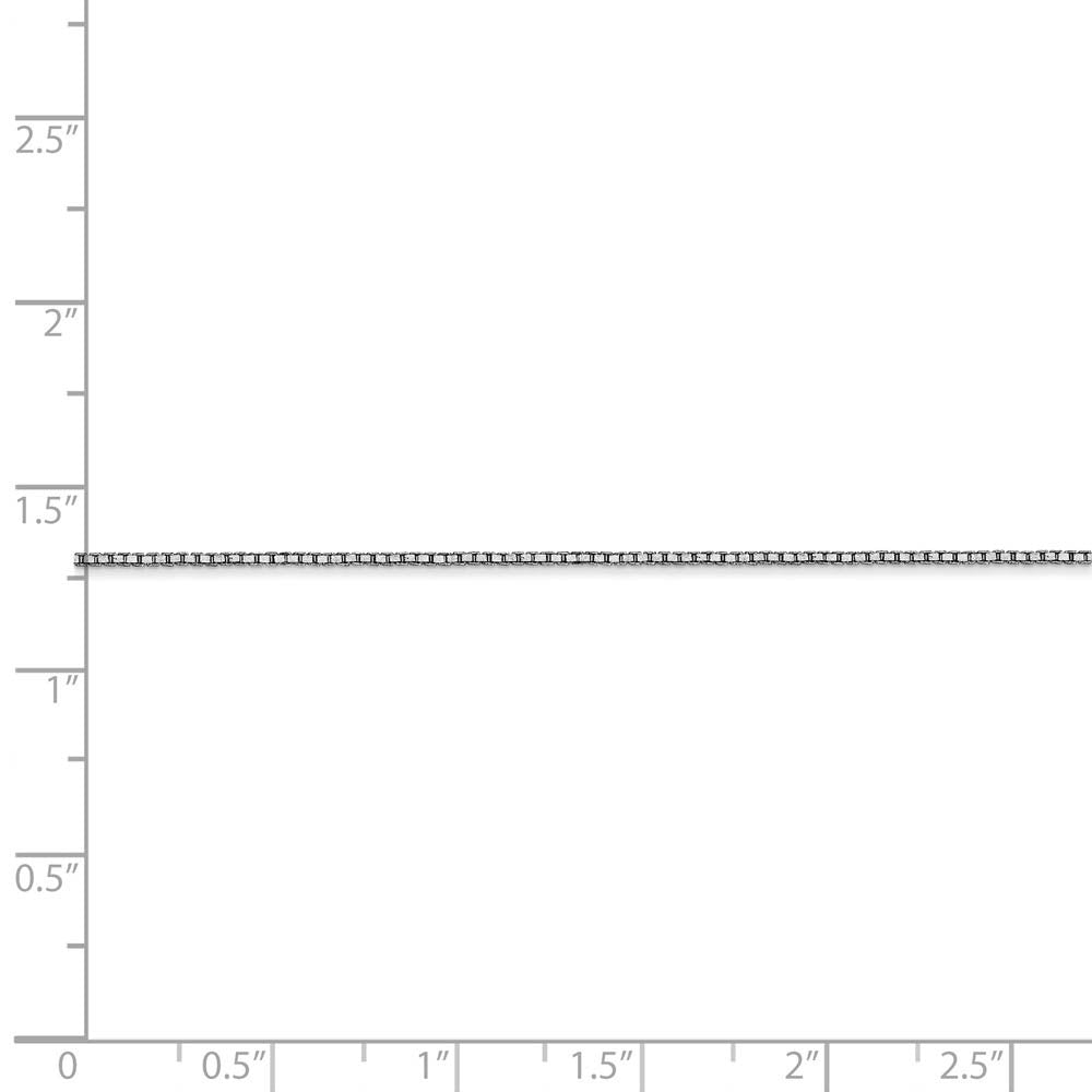 Alternate view of the 0.9mm, 14k White Gold, Box Chain Bracelet, 7 Inch by The Black Bow Jewelry Co.