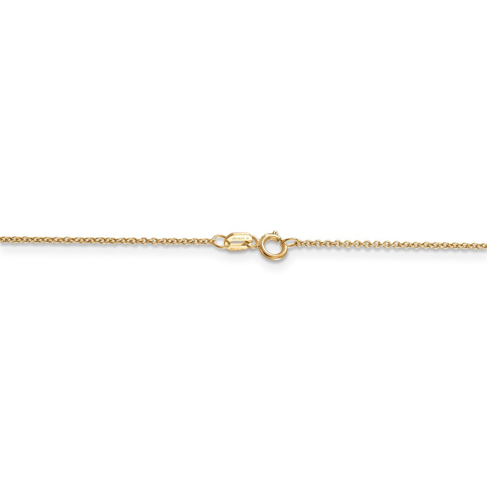 Alternate view of the 14k Yellow Gold March CZ Birthstone Flip Flop Necklace by The Black Bow Jewelry Co.