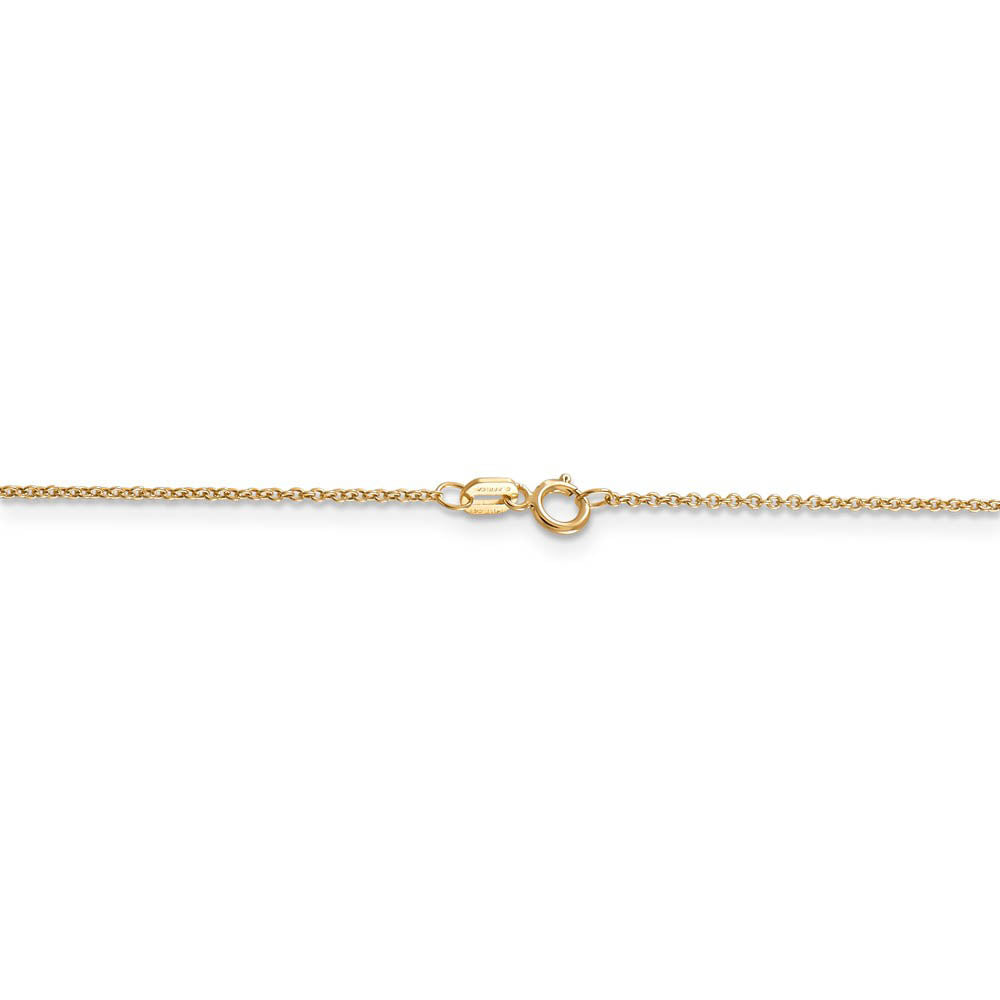 Alternate view of the 14k Yellow Gold Satin & Diamond Cut Foot Necklace by The Black Bow Jewelry Co.