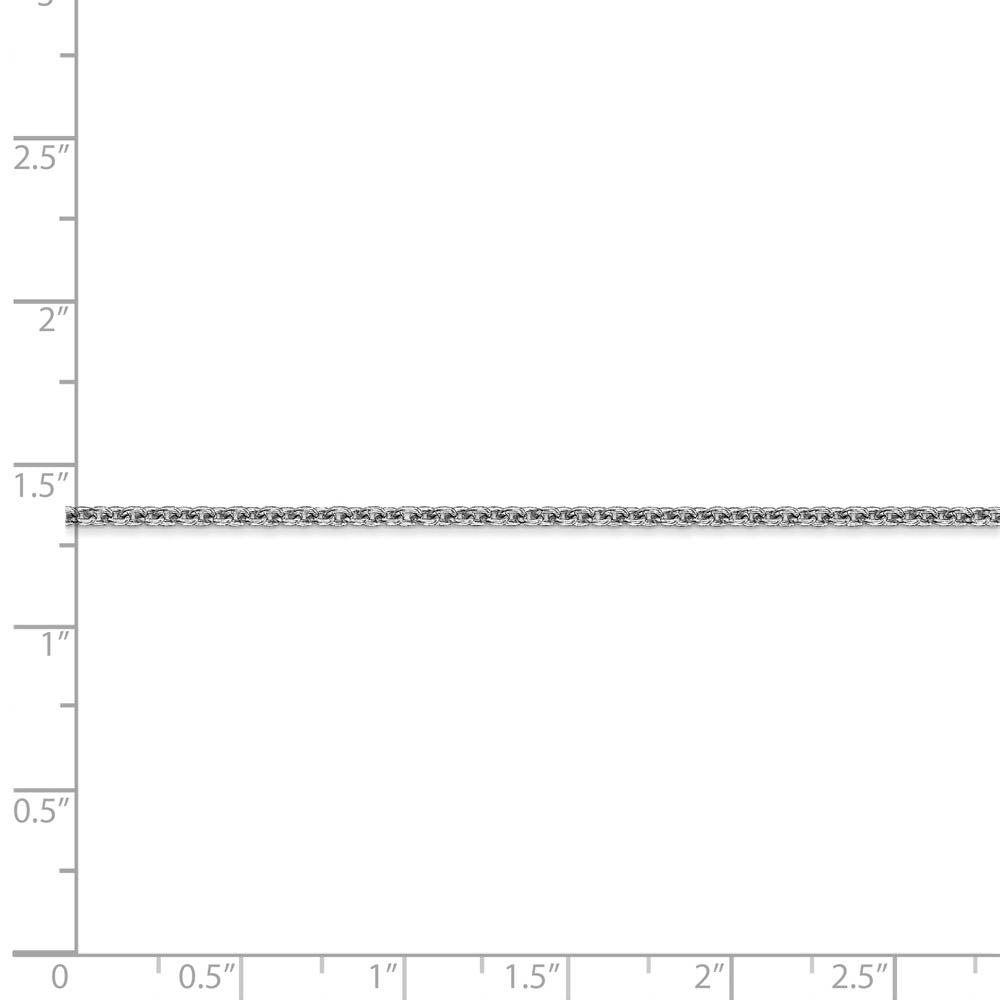 Alternate view of the 1.8mm, 14k White Gold, Solid Cable Chain Necklace by The Black Bow Jewelry Co.