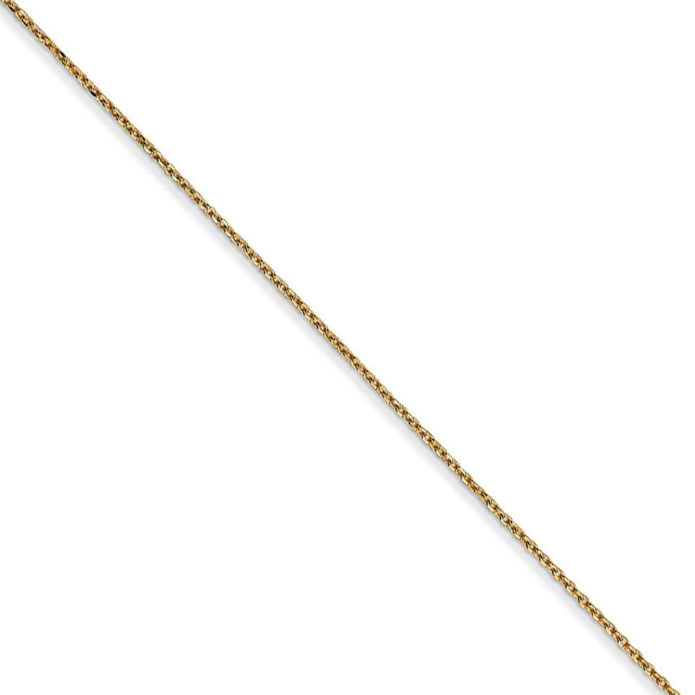 0.6mm, 14k Yellow Gold, Diamond Cut Cable Chain Necklace, Item C8466 by The Black Bow Jewelry Co.