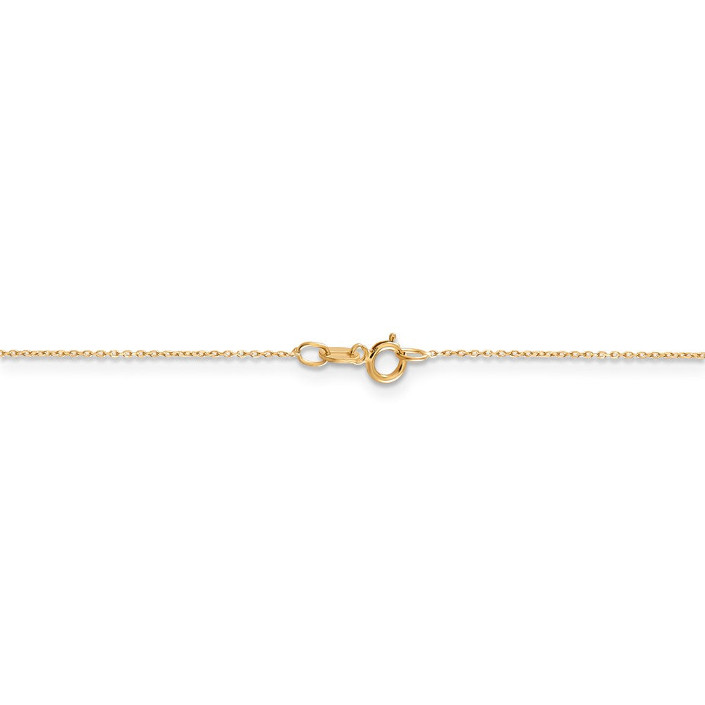Alternate view of the 0.6mm, 14k Yellow Gold, Diamond Cut Cable Chain Necklace by The Black Bow Jewelry Co.