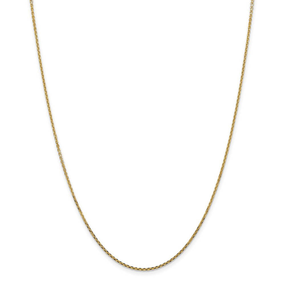 Alternate view of the 1.45mm, 14k Yellow Gold, Diamond Cut Solid Cable Chain Necklace by The Black Bow Jewelry Co.