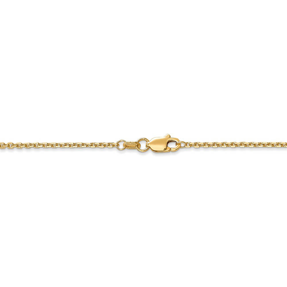 Alternate view of the 1.45mm, 14k Yellow Gold, Diamond Cut Solid Cable Chain Necklace by The Black Bow Jewelry Co.