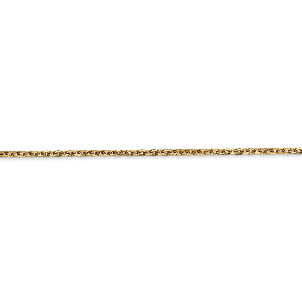Alternate view of the 1.65mm 14k Yellow Gold Diamond Cut Solid Cable Chain Anklet, 9 Inch by The Black Bow Jewelry Co.