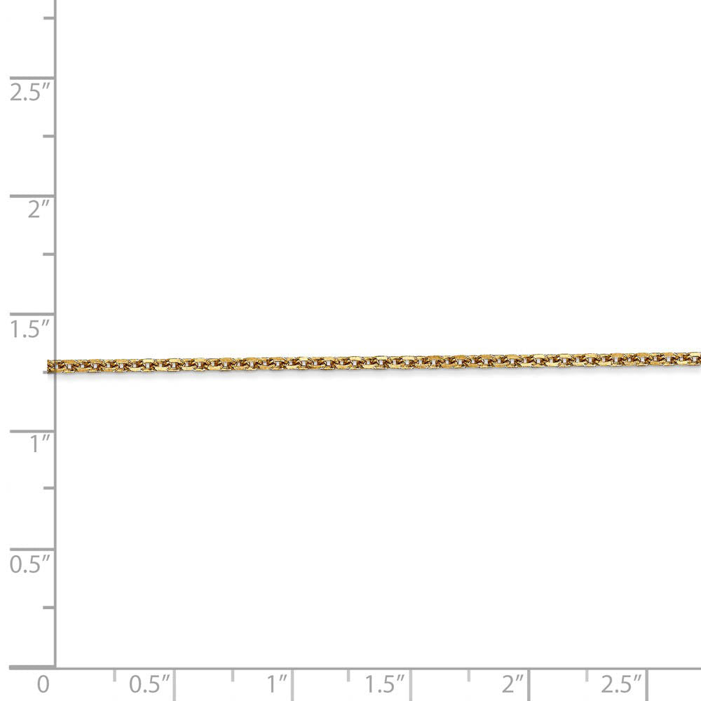 Alternate view of the 1.65mm 14k Yellow Gold Diamond Cut Solid Cable Chain Anklet, 9 Inch by The Black Bow Jewelry Co.