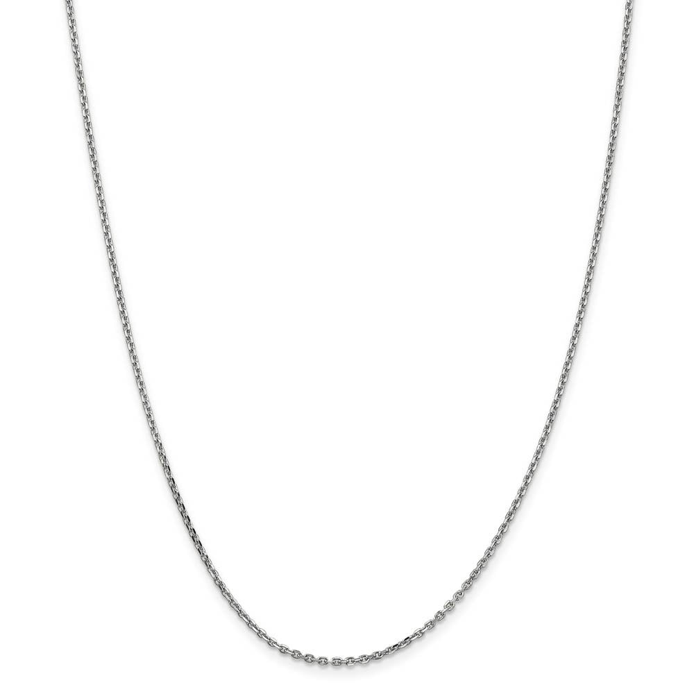 Alternate view of the 1.65mm 14k White Gold Diamond Cut Solid Cable Chain Necklace by The Black Bow Jewelry Co.