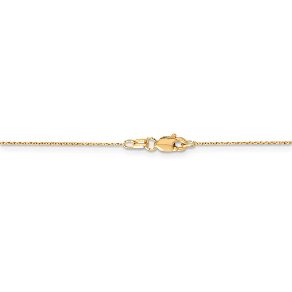 Alternate view of the 0.65mm, 14k Yellow Gold, Diamond Cut Cable Chain Necklace by The Black Bow Jewelry Co.