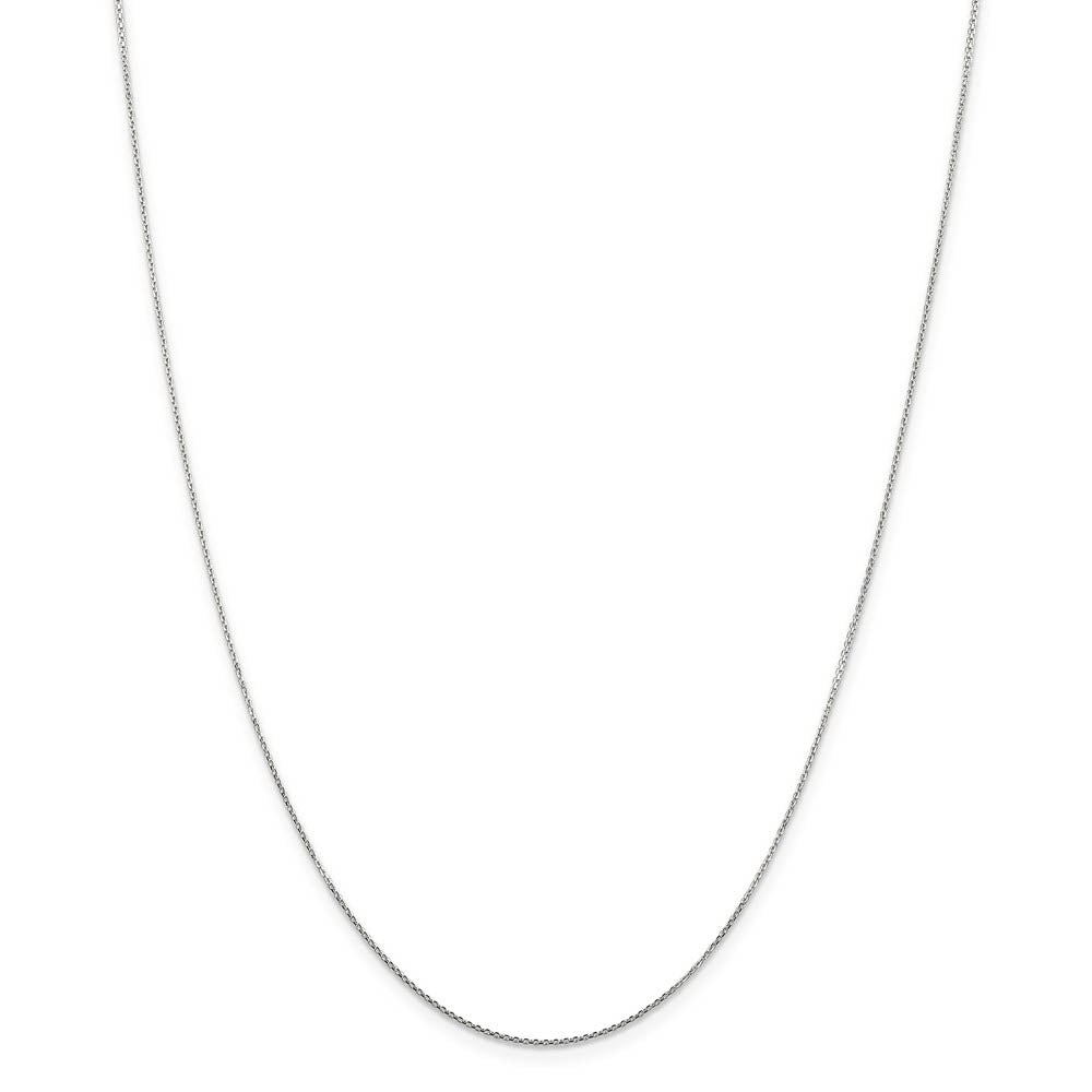 Alternate view of the 0.8mm, 14k White Gold Diamond Cut Cable Chain Necklace by The Black Bow Jewelry Co.