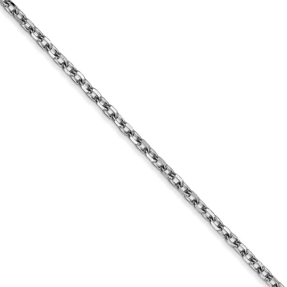 2.2mm, 14k White Gold Diamond Cut Solid Cable Chain Necklace, Item C8483 by The Black Bow Jewelry Co.