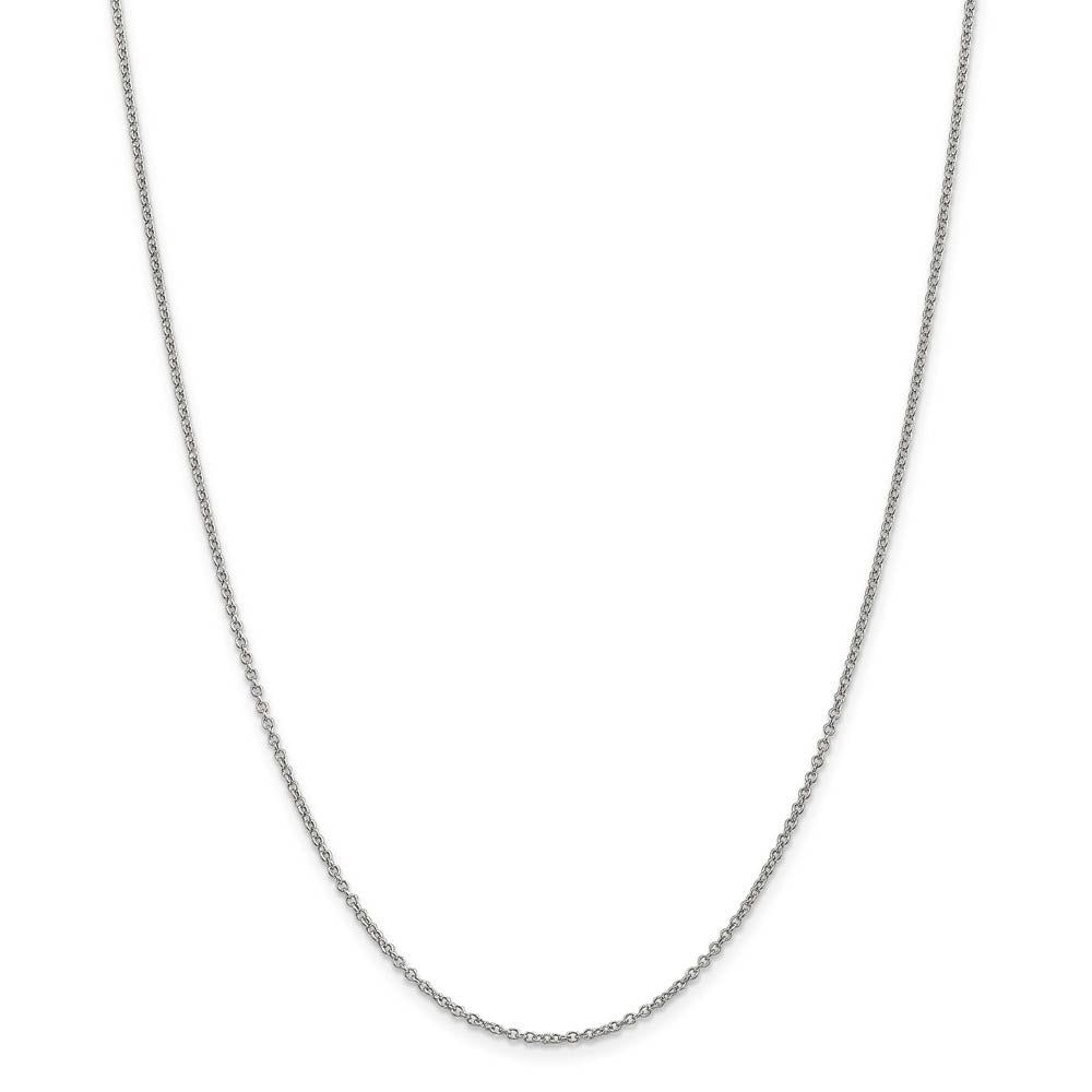 Alternate view of the 1.4mm, 14k White Gold Solid Link Cable Chain Necklace by The Black Bow Jewelry Co.