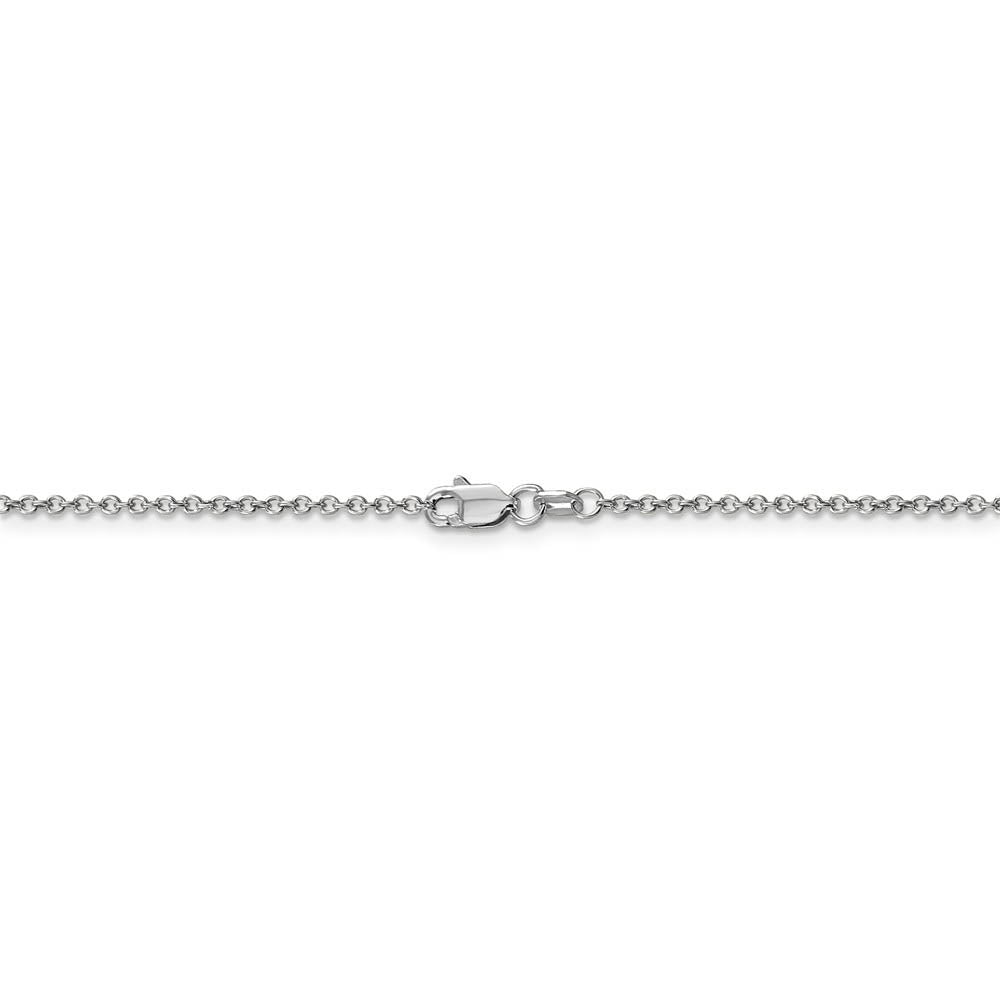 Alternate view of the 1.4mm, 14k White Gold Solid Link Cable Chain Necklace by The Black Bow Jewelry Co.