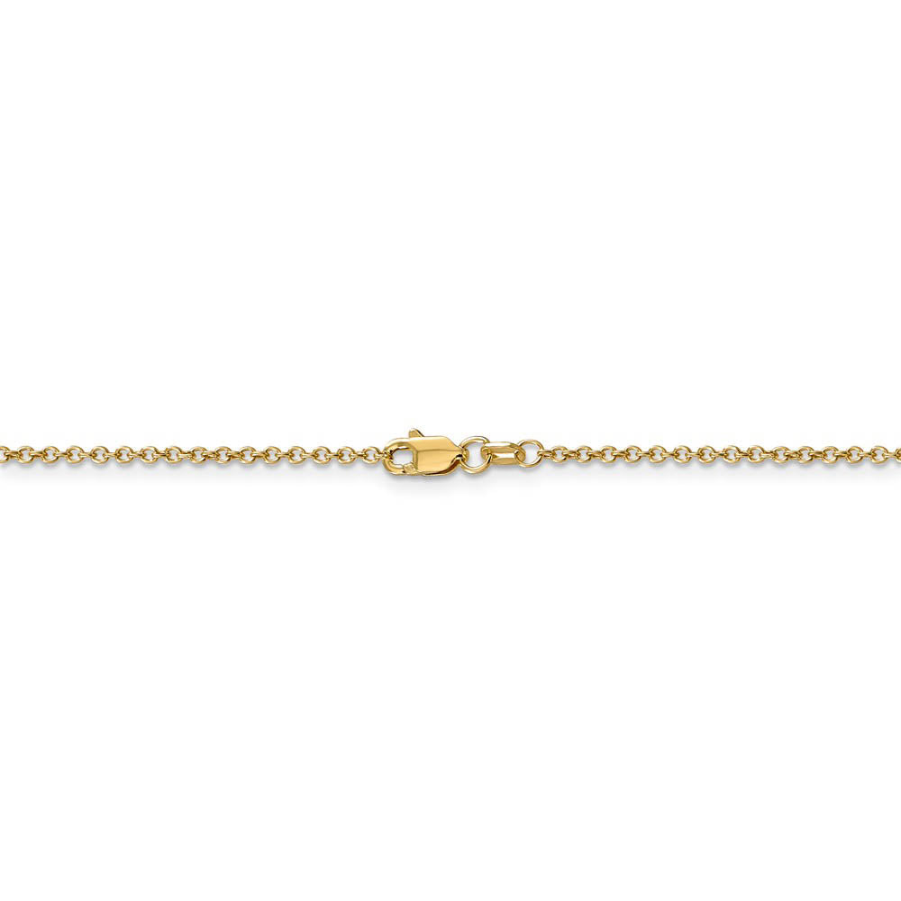 Alternate view of the 1.4mm, 14k Yellow Gold Solid Link Cable Chain Necklace by The Black Bow Jewelry Co.
