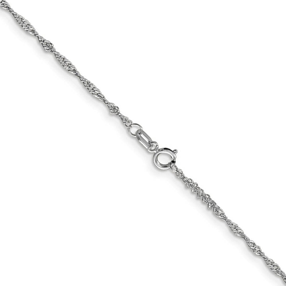 Alternate view of the 1.4mm, 14k White Gold, Singapore Chain Anklet or Bracelet by The Black Bow Jewelry Co.