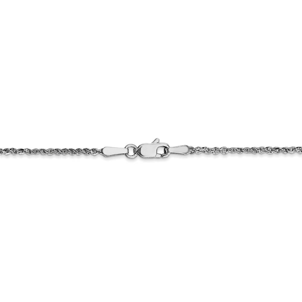 Alternate view of the 1.7mm, 14k White Gold, Ropa Chain Anklet by The Black Bow Jewelry Co.