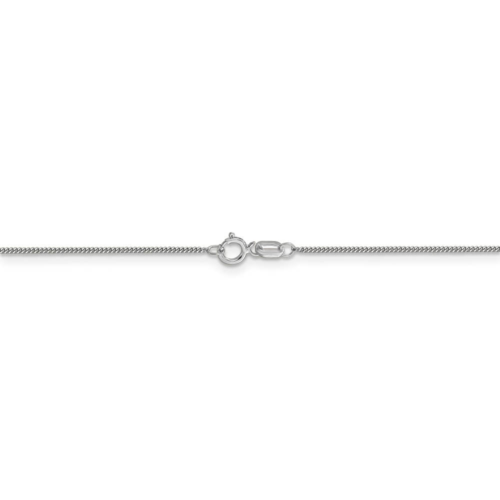 Alternate view of the 0.9mm, 14k White Gold, Solid Curb Chain Necklace by The Black Bow Jewelry Co.