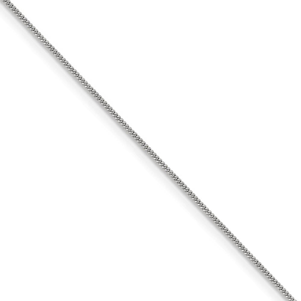 0.9mm, 14k White Gold, Solid Curb Chain Necklace