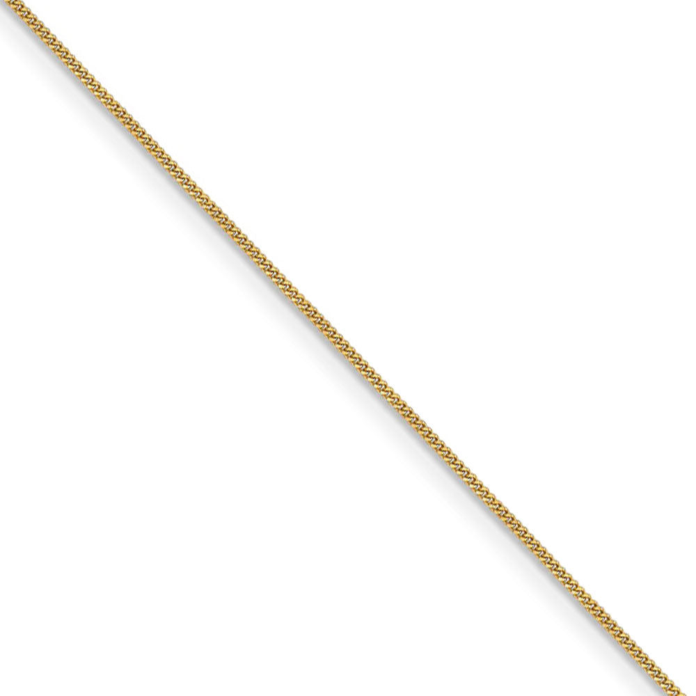 0.9mm, 14k Yellow Gold, Solid Curb Chain Necklace, Item C8524 by The Black Bow Jewelry Co.