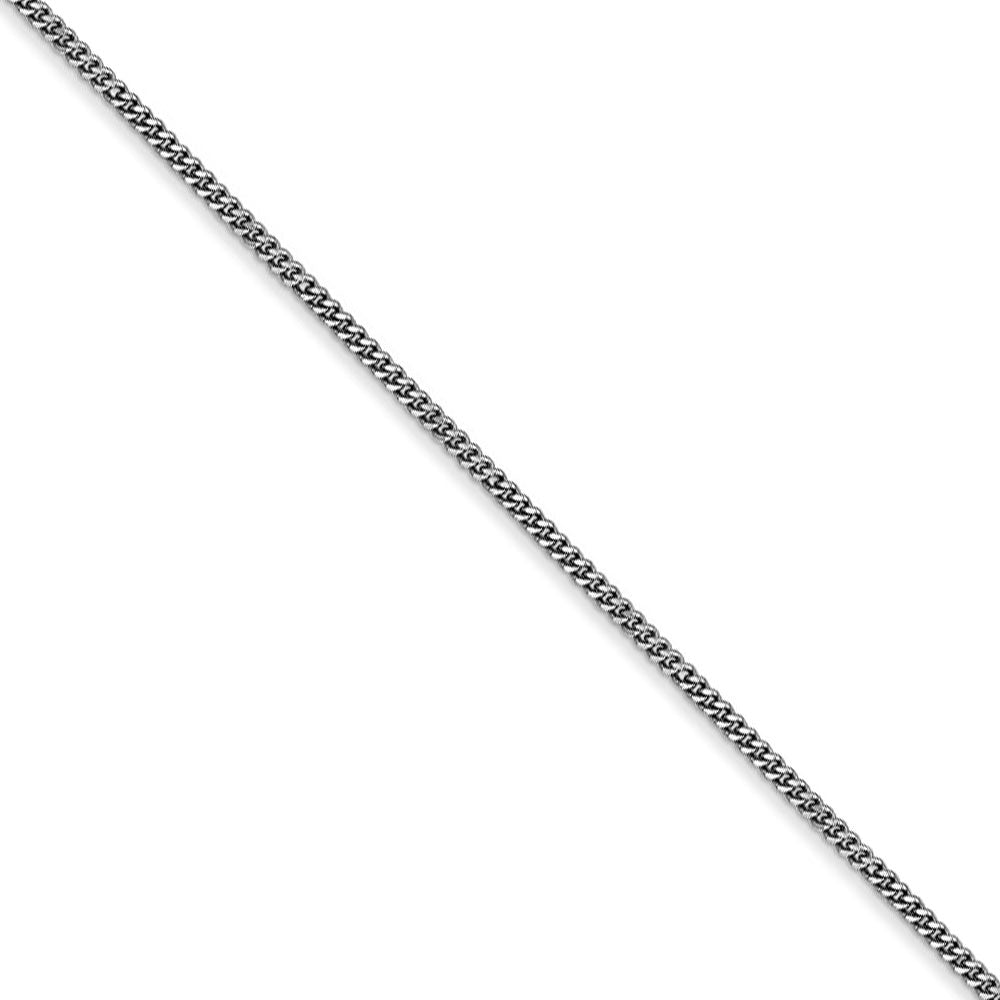1.3mm, 14k White Gold, Solid Curb Chain Necklace, Item C8525 by The Black Bow Jewelry Co.
