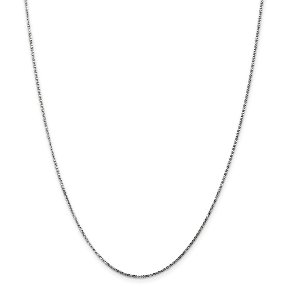 Alternate view of the 1.3mm, 14k White Gold, Solid Curb Chain Necklace by The Black Bow Jewelry Co.