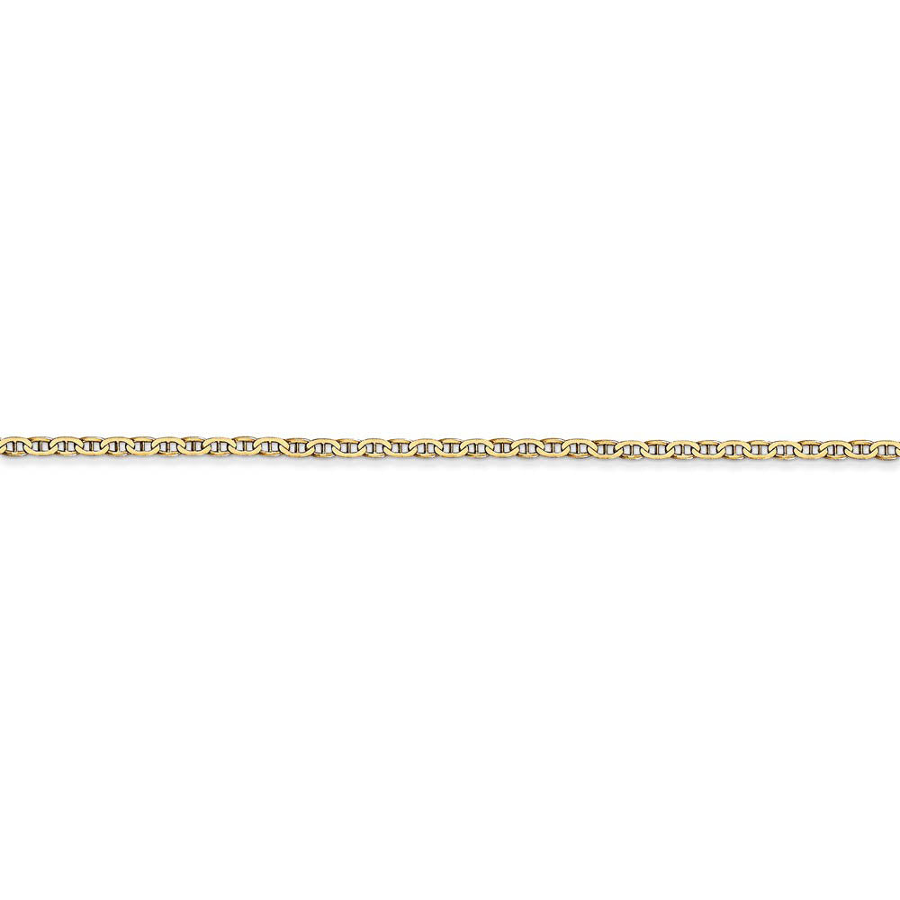 Alternate view of the 1.5mm, 14k Yellow Gold, Solid Anchor Link Chain Anklet by The Black Bow Jewelry Co.