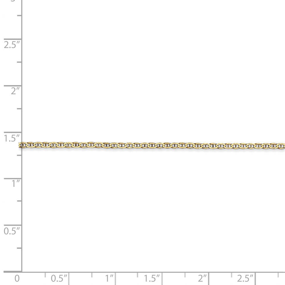 Alternate view of the 1.5mm, 14k Yellow Gold, Solid Anchor Link Chain Anklet by The Black Bow Jewelry Co.