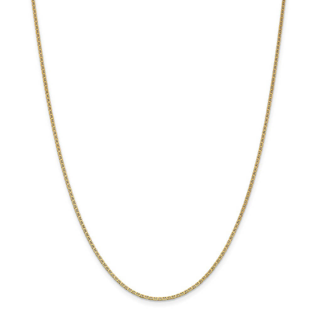 Alternate view of the Children's 1.5mm 14k Yellow Gold Solid Anchor Link Necklace, 14 Inch by The Black Bow Jewelry Co.