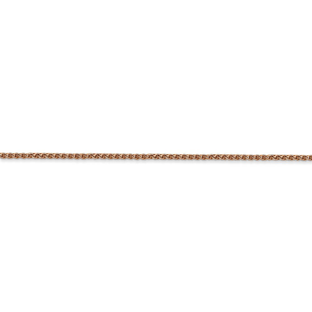 Alternate view of the 1.2mm, 14k Rose Gold, Diamond Cut Solid Spiga Chain Bracelet, 7 Inch by The Black Bow Jewelry Co.