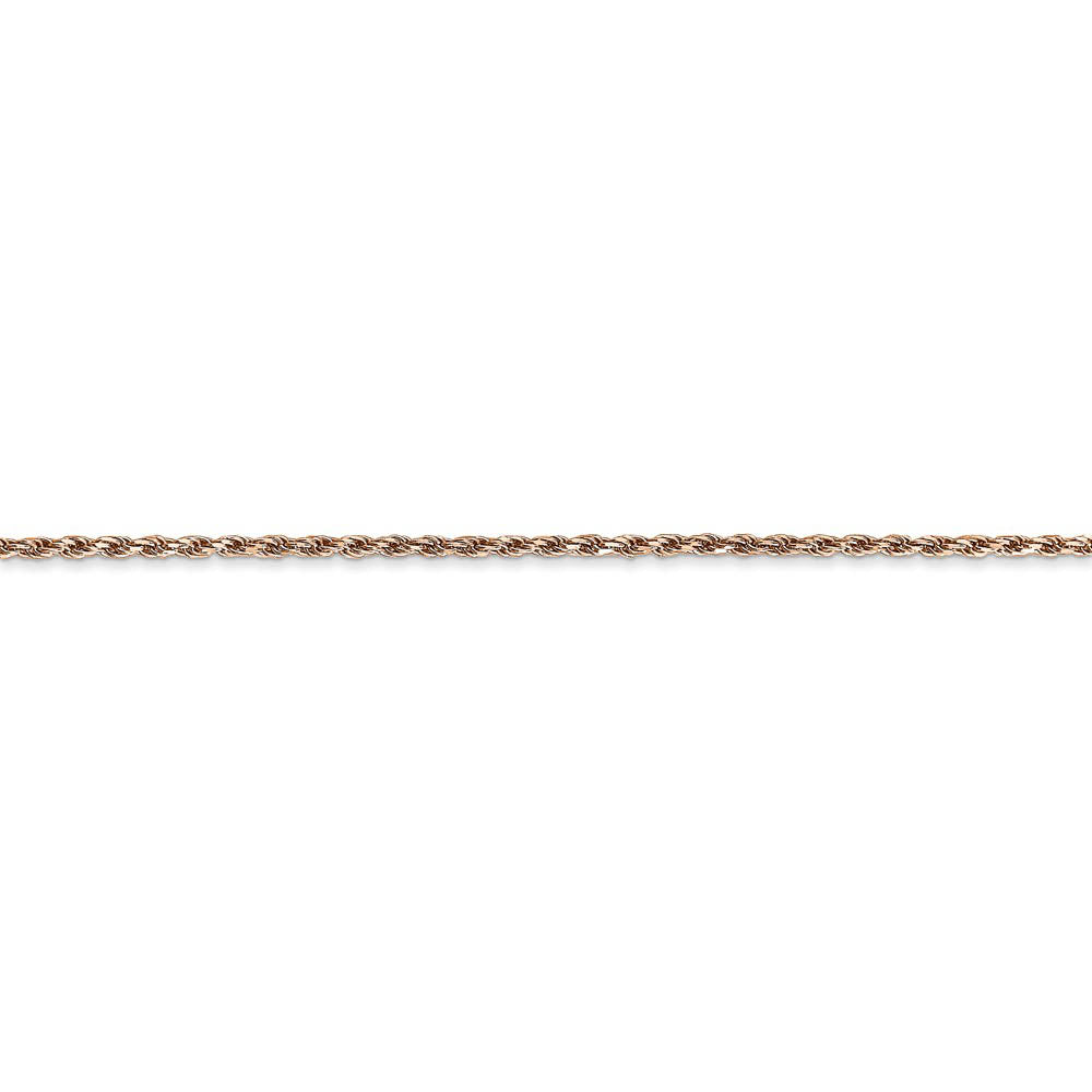 Alternate view of the 1.5mm, 14k Rose Gold, Diamond Cut Solid Rope Chain Anklet or Bracelet by The Black Bow Jewelry Co.