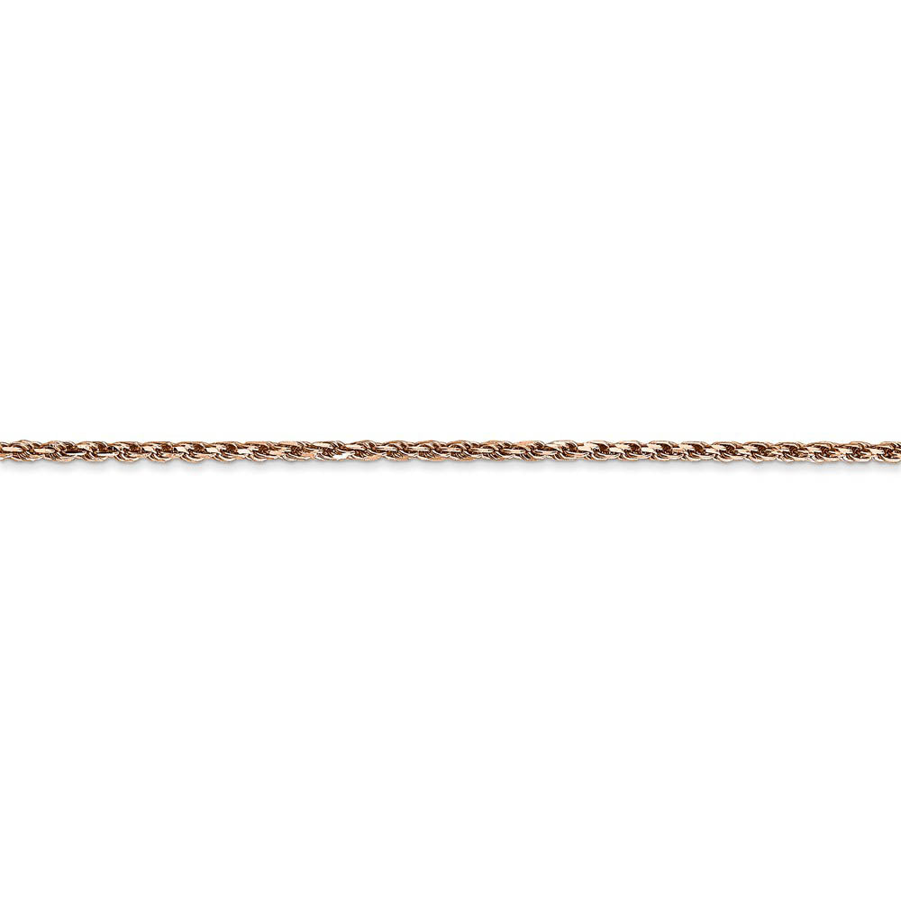 Alternate view of the 1.8mm, 14k Rose Gold, Diamond Cut Solid Rope Chain Anklet or Bracelet by The Black Bow Jewelry Co.
