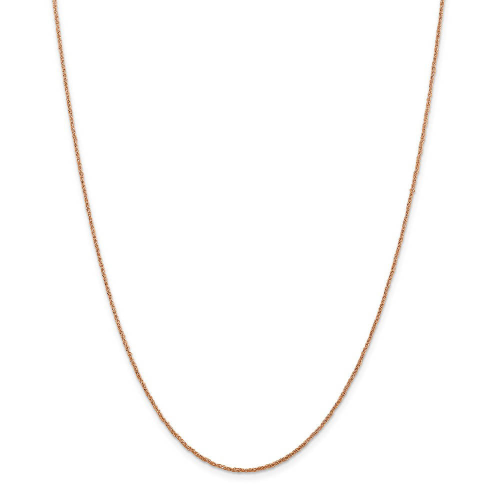 Alternate view of the 1.1mm, 14k Rose Gold, Diamond Cut Solid Ropa Chain Necklace by The Black Bow Jewelry Co.