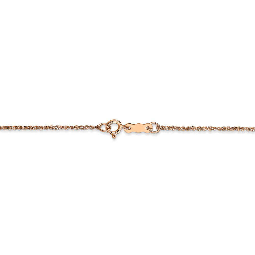 Alternate view of the 1.1mm, 14k Rose Gold, Diamond Cut Solid Ropa Chain Necklace by The Black Bow Jewelry Co.