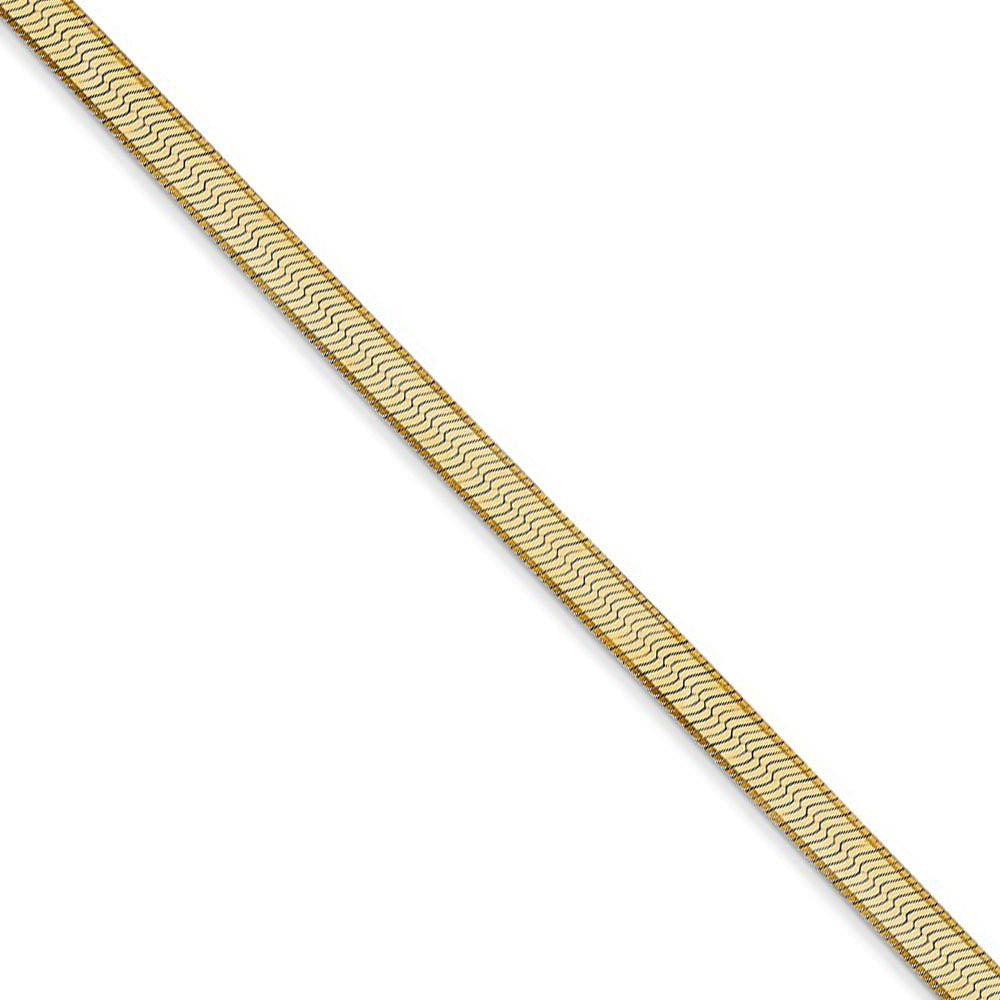 3mm, 14k Yellow Gold, Solid Herringbone Chain Necklace, Item C8576 by The Black Bow Jewelry Co.