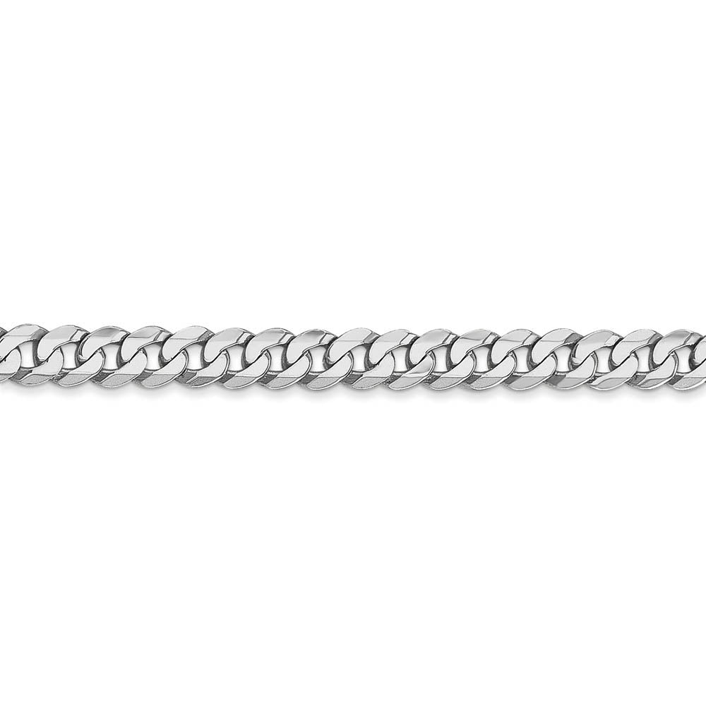 Alternate view of the 4.75mm, 14k White Gold, Flat Beveled Curb Chain Bracelet by The Black Bow Jewelry Co.
