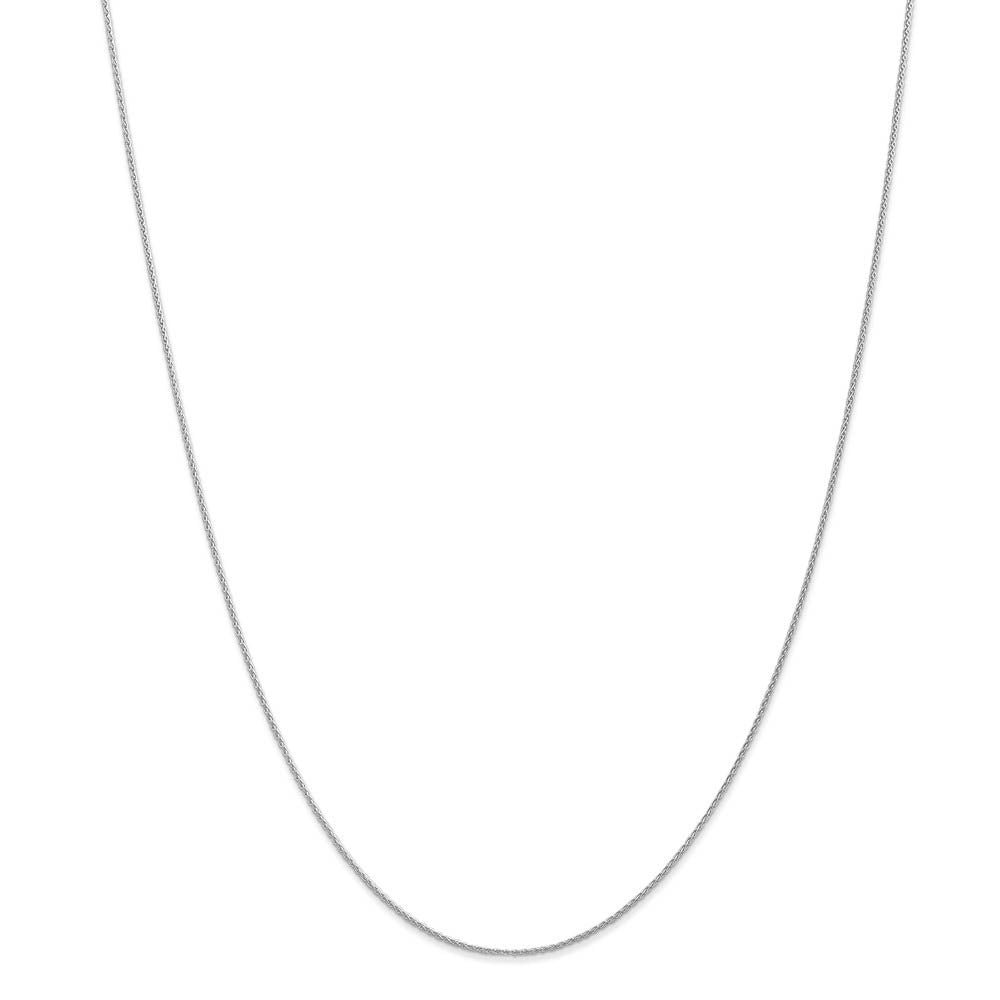 Alternate view of the 1mm, 14k White Gold, Solid Parisian Wheat Chain Necklace by The Black Bow Jewelry Co.