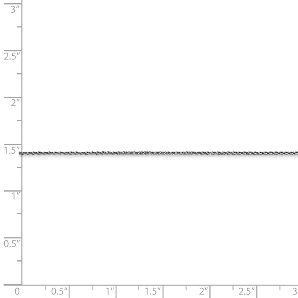 Alternate view of the 1mm, 14k White Gold, Solid Parisian Wheat Chain Necklace by The Black Bow Jewelry Co.